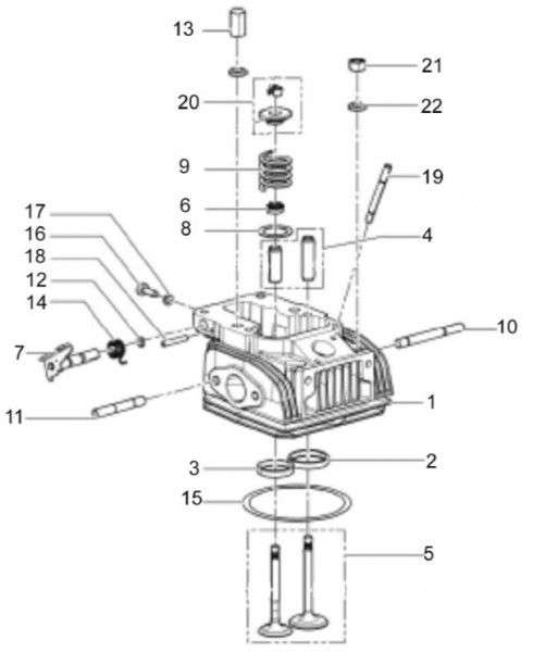 Motor Zylinderkopf - Classic 400 422ccm 4T 2V AC 2014- MBX000T58RC001005