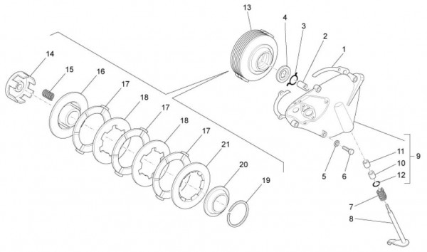 Motor Kupplung - Ape Mix 50ccm 2T AC 2015- ZAPC80000