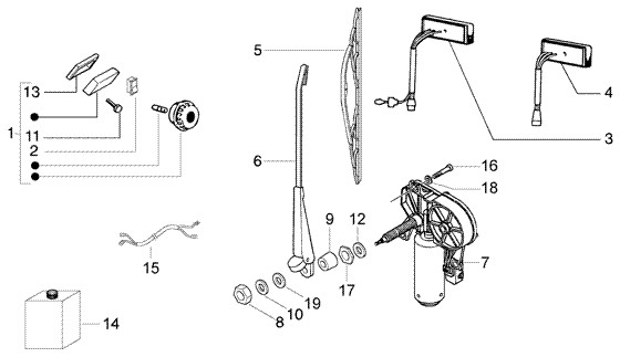 Elektrische Anlage Scheibenwischer - Ape TM 422ccm 4T AC 1997-2004 ZAPT1000000023141