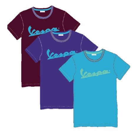 Vespa Vespa Colors, T-Shirt, Vespa Logo, Herren, Größe: L, violett, Baumwolle
