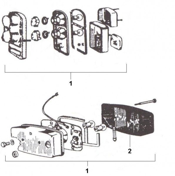 Elektrische Anlage Rücklicht - Ape 175ccm 2T AC 1978- AE3T