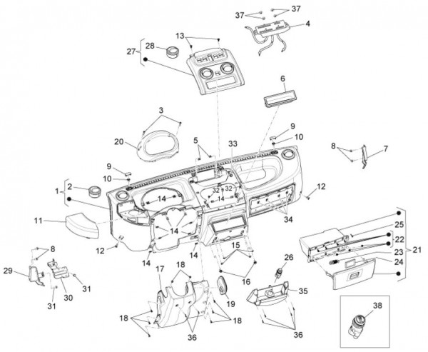 Lenker Cockpitinstrumente - Porter Maxxi Multitech 1300ccm 4T LC 2010- ZAPS90RJ