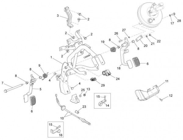 Bowdenzüge Pedale - Porter D120 Diesel 1300ccm 4T LC 2013- ZAPS90CK
