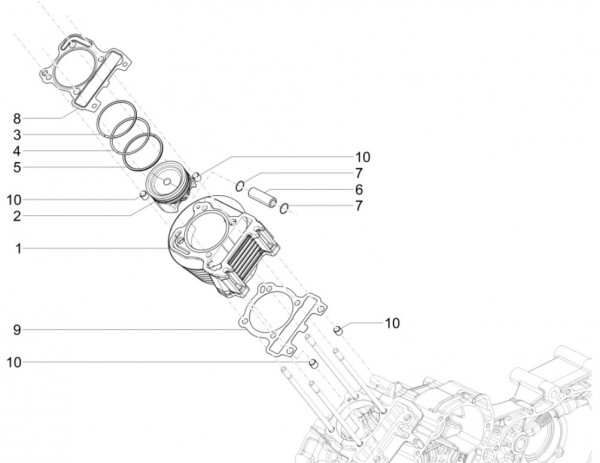 Motor Zylinder - Calessino 200ccm 4T 3V AC 2014- ZAPT42PMC