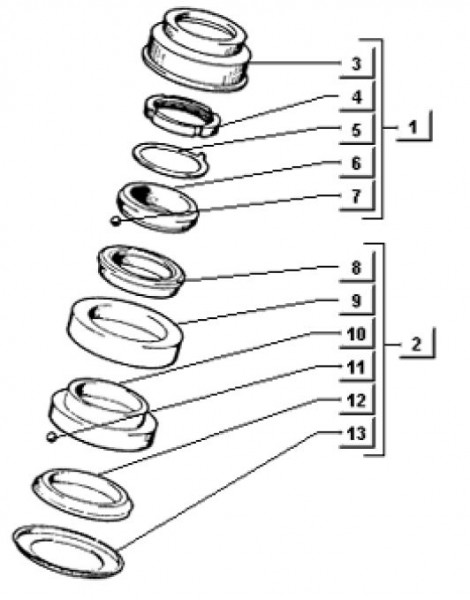 Radaufhängung Steuerlagersatz - Ape TM 703 mit Lenker 220ccm 2T AC 1997-1999 ZAPT10000