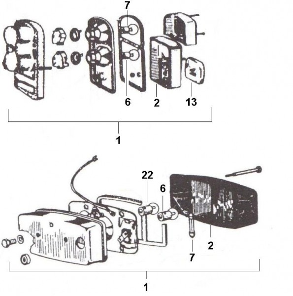 Elektrische Anlage Rücklicht - Vespa Commercial 175ccm 2T AC 1967-1974 AD2T
