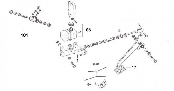Bowdenzüge Fußbremspedal - Ape TM 220ccm 2T AC 1982-1983 ATM1T