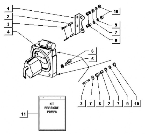Fahrgestell Pumpe für Kippsystem - Ape TM 703 mit Lenkrad 218ccm 2T AC 1997-1999 ATM2 00001001