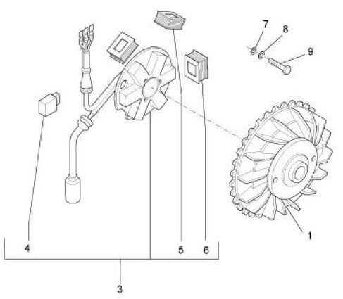 Motor Lichtmaschine Ape Cross - Ape Mix 50ccm 2T AC 2014- ZAPC80000