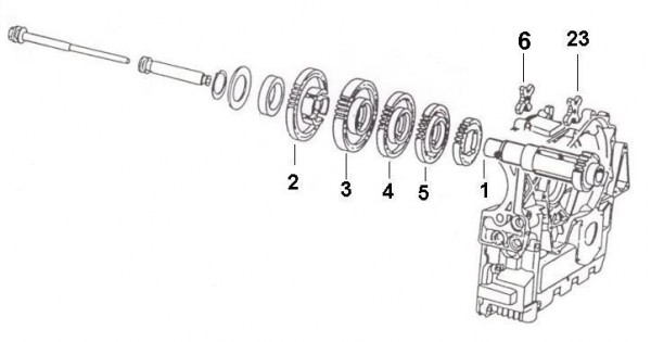 Motor Getriebe - Ape Poker 422ccm 4T AC 1993- M4R4T