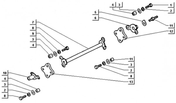 Motor Antriebswelle - Ape TM 703 mit Lenkrad 218ccm 2T AC 1997-1999 ATM2 00001001