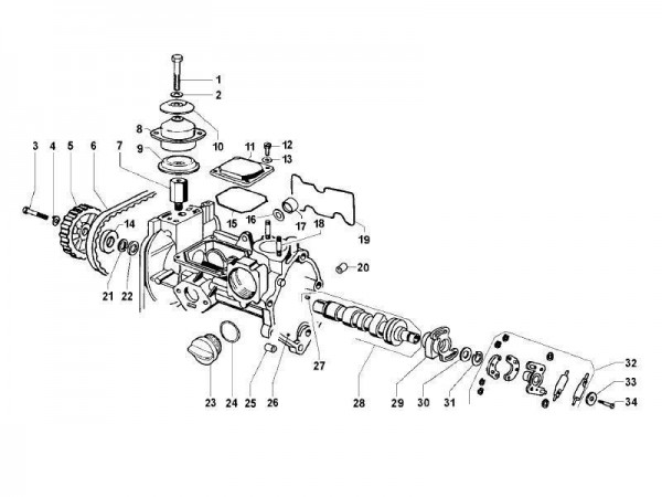 Motor Schwinghebelhalterung - MP 601 Classic 422ccm 4T LC 2006-2007 MC349B0D2