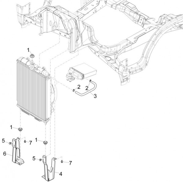 Fahrgestell Kühlanlage II - Porter Multitech 1300ccm 4T LC 2015-