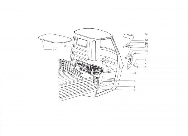 Fahrgestell Sitz - Ape 50ccm 2T AC 1996- TL5T