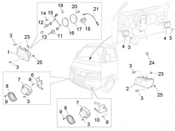 Elektrische Anlage Scheinwerfer - Porter D120 Diesel 1300ccm 4T LC 2011- ZAPS90VK