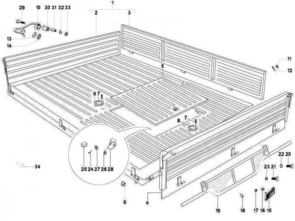 Fahrgestell Ladefläche - MP 601 Classic 422ccm 4T LC 2013- MC349B0D2