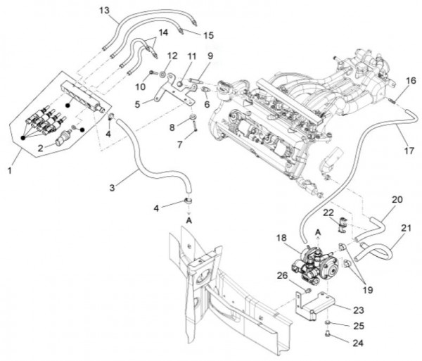 Fahrgestell Benzineinspritzung Methan - Porter Maxxi Multitech 1300ccm 4T LC 2014- ZAPS90RJ