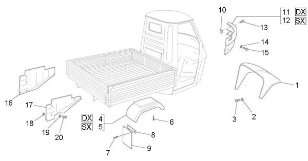 Fahrgestell Kotflügel - Ape Mix 50ccm 2T AC 2013- ZAPC80000