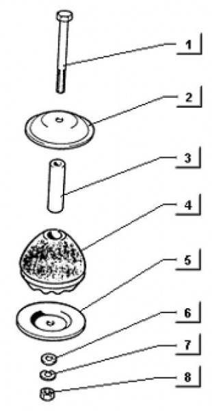 Motor Motorlagerung - Ape TM 703 mit Lenkrad 220ccm 2T AC 1997-1999 ZAPT10000
