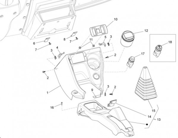 Lenker Mittelkonsole - Porter Multitech 1300ccm 4T LC 2014- ZAPS90VJ