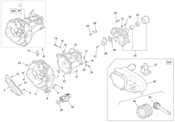 Motor Getriebegehäuse - Porter Porter up Date 1300ccm 4T LC 2009-2010 ZAPS90TH