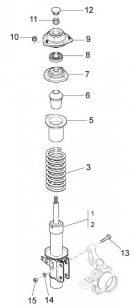 Radaufhängung Stoßdämpfer vorn - Porter Multitech 1300ccm 4T LC 2014- ZAPS90VJ