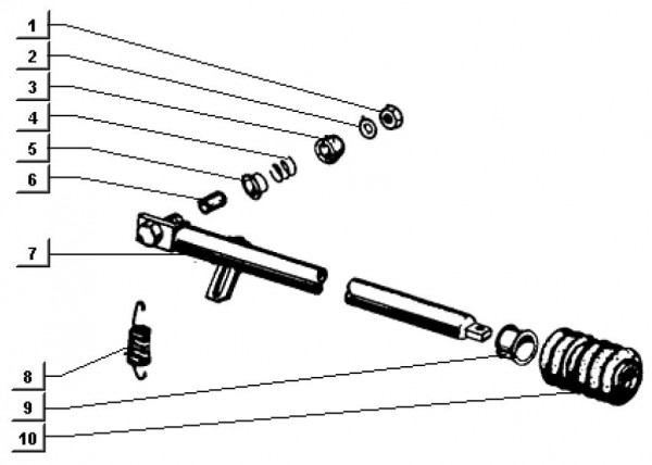 Bowdenzüge Zugstange auf Kabinenseite - Ape TM 703 Diesel mit Lenkrad 422ccm 4T AC 1997-2004 ATD1T