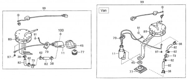 Fahrgestell Benzinpumpe - Porter Porter 1000ccm 4T LC 1992-1998 ZAPS85