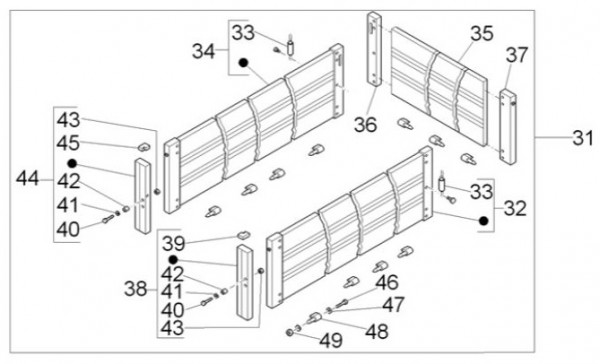 Fahrgestell Bordwände Top Deck - Porter Multitech 1300ccm 4T LC 2017- ZAPS90PGW