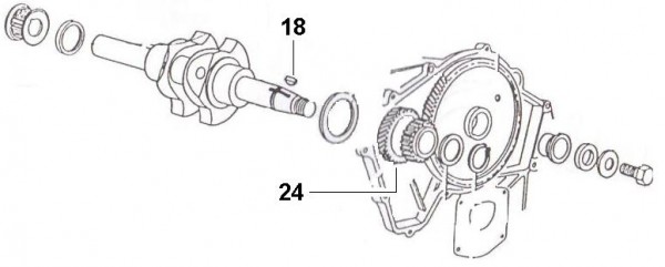 Motor Kurbelwelle - Ape Car 422ccm 4T AC 1988- AFD3T
