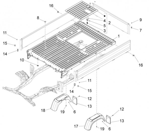 Fahrgestell Ladefläche Pick up - Porter Quargo 700ccm 4T LC 2012- ZAPP10000