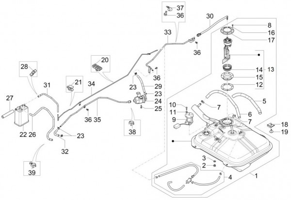 Fahrgestell Benzintank - Porter Maxxi Multitech 1300ccm 4T LC 2013- ZAPS90RJ