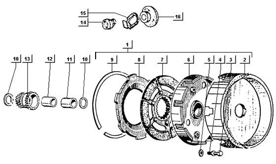 Motor Kupplung - Ape TM 218ccm 2T AC 1984- ATM2 00001001