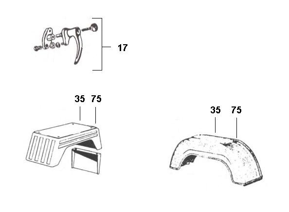 Fahrgestell Kotflügel hinten - Ape 220ccm 2T AC 1978-1983 MPM2T