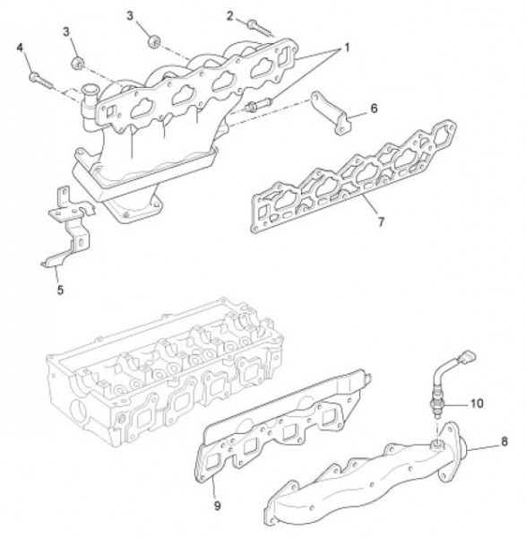 Motor Stutzen Einlass - Auslass - Porter Porter up Date 1300ccm 4T LC 2009-2010 ZAPS90TH