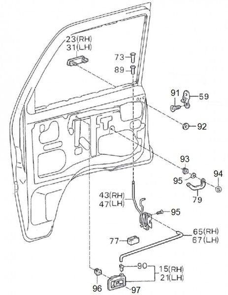 Fahrgestell Türen vorn - Porter Porter 1000ccm 4T LC 1992-1998 ZAPS85