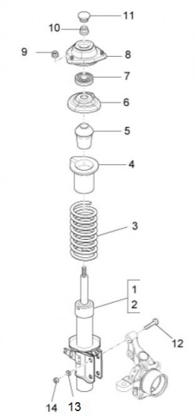 Radaufhängung Stoßdämpfer vorn - Porter Maxxi Multitech 1300ccm 4T LC 2013- ZAPS90RJ