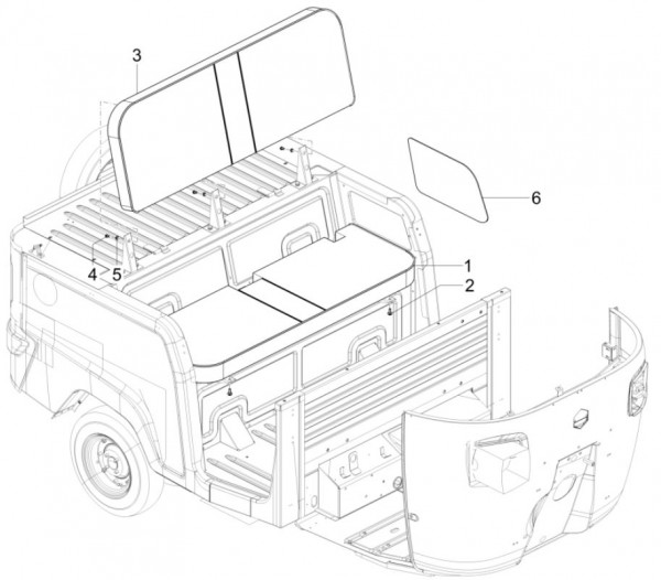Fahrgestell Sitz hinten - Calessino 200ccm 4T 3V AC 2017- ZAPT42PMC