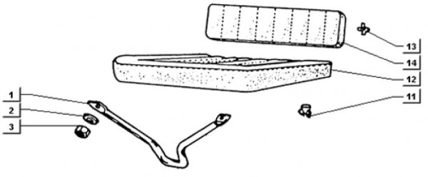 Fahrgestell Sitz - Ape TM 703 Diesel mit Lenker 422ccm 4T AC 1997-2004 ATD1 00001101