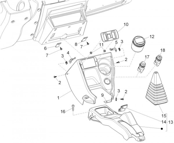 Lenker Mittelkonsole - Porter D120 Diesel 1300ccm 4T LC 2013- ZAPS90VK