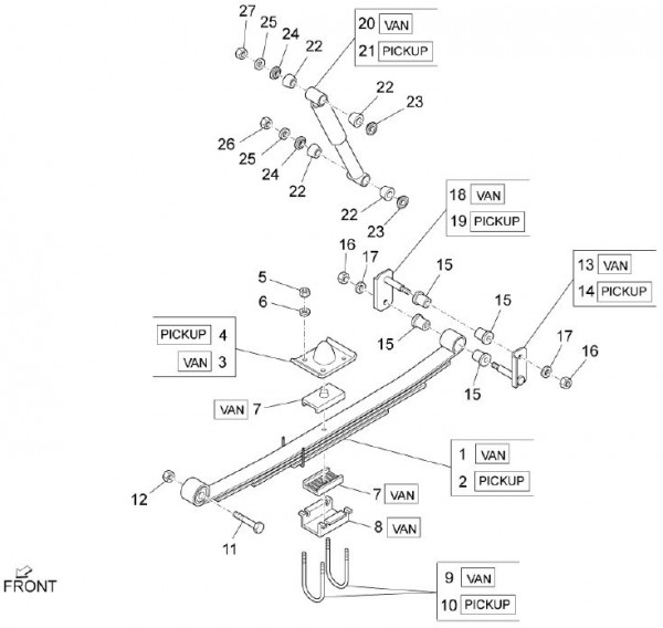 Radaufhängung Stoßdämpfer hinten - Porter Multitech 1300ccm 4T LC 2010- ZAPS90PJ