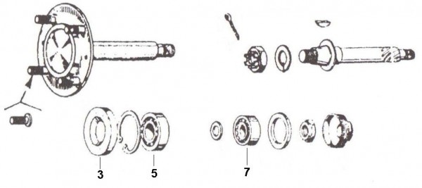 Radaufhängung Vorderradachse - Vespa Commercial 175ccm 2T AC 1967-1974 AD2T