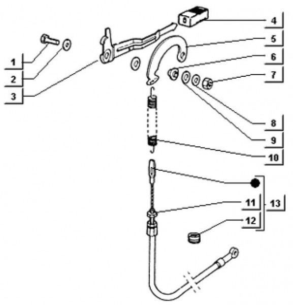 Bowdenzüge Rückwärtsgangzug - Ape TM 703 Diesel mit Lenker 422ccm 4T AC 2000-2004 ZAPT10000