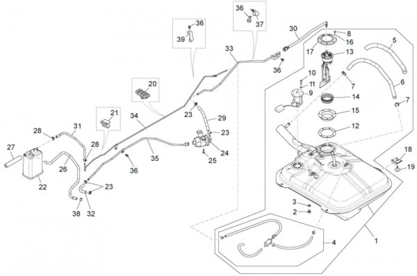 Fahrgestell Benzintank - Porter Maxxi Multitech 1300ccm 4T LC 2014- ZAPS90AJ