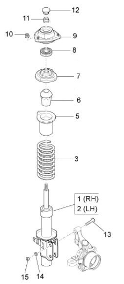 Radaufhängung Stoßdämpfer vorn - Porter D120 Diesel 1300ccm 4T LC 2013- ZAPS90CK