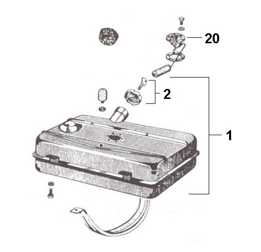 Fahrgestell Benzintank - Ape Car 220ccm 2T AC 1985- AF4T