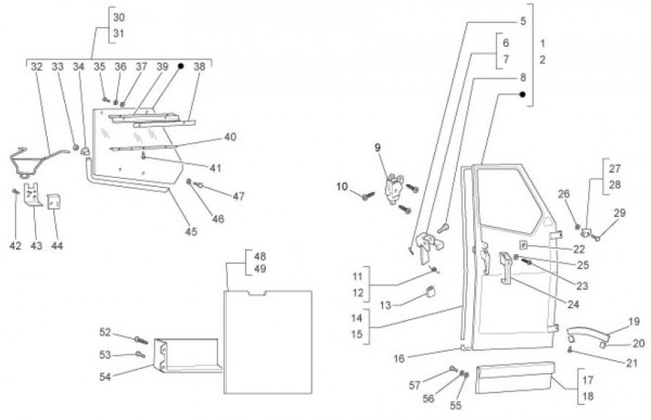 Fahrgestell Türen - Ape Mix 50ccm 2T AC 2014- ZAPC80000
