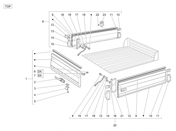 Fahrgestell Ladeflächenbauteile - Ape Mix 50ccm 2T AC 2018- ZAPC80000
