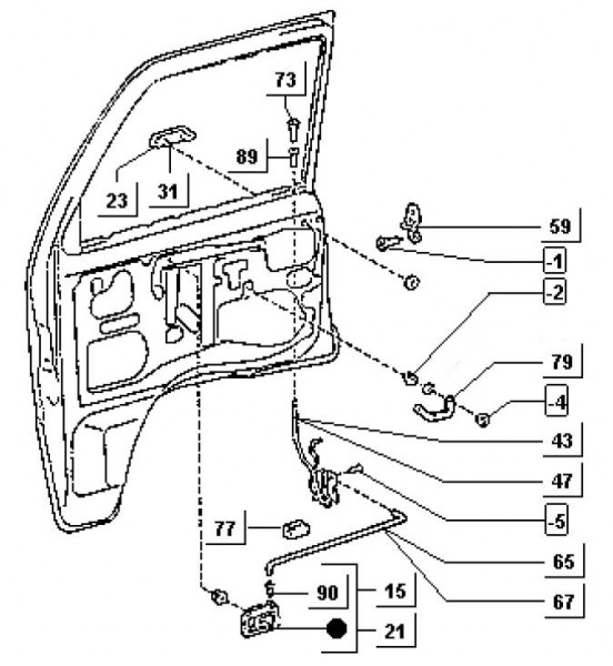 Fahrgestell Türbauteile vorn - Porter Porter Diesel 1400ccm 4T LC 1998-2004 ZAPS85000004