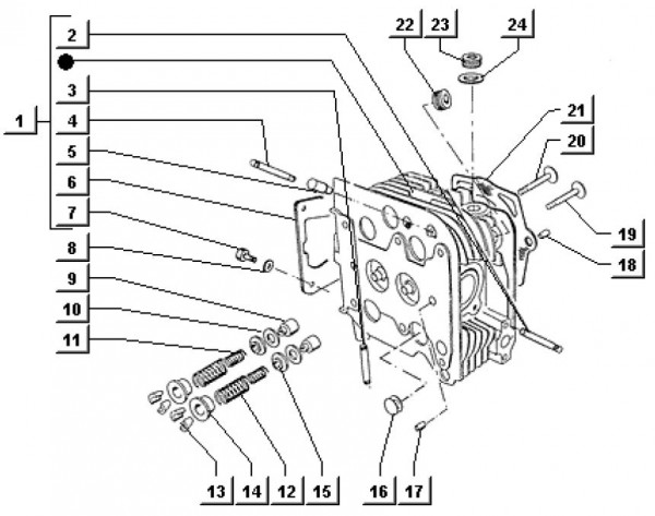 Motor Zylinderkopf - Ape TM 703 Diesel mit Lenkrad 422ccm 4T AC 1997-2004 ZAPT10000